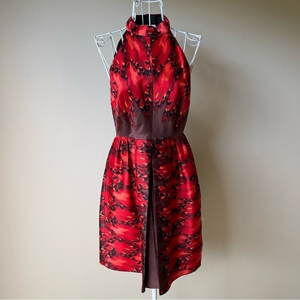 Tibi halter open back pirouette mini dress sz 4